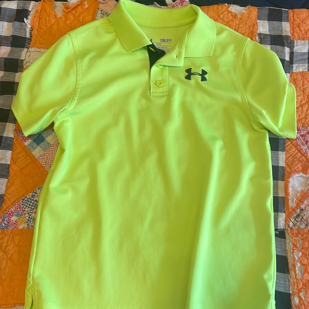Youth boys golf polo neon yellow under armour